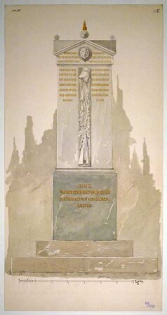 Entwurfszeichnung für ein Grabdenkmal der Stadtgemeinde Memmingen