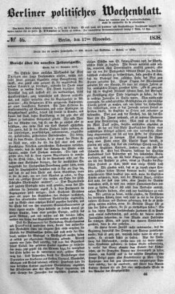 No 46, 17. November 1838