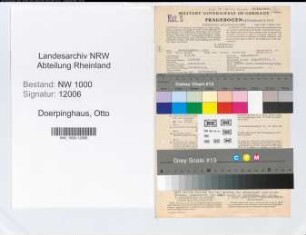Entnazifizierung Otto Doerpinghaus, geb. 07.06.1896 (Ingenieur)