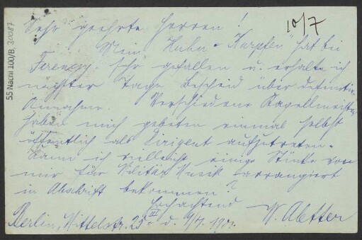 Brief an B. Schott's Söhne : 09.07.1901