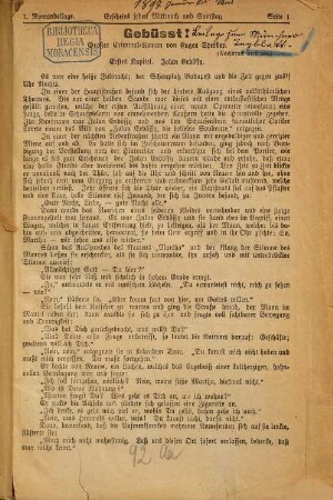 Neues Münchener Tagblatt. Romanbeilage zum Neuen Münchener Tagblatt. [1897]