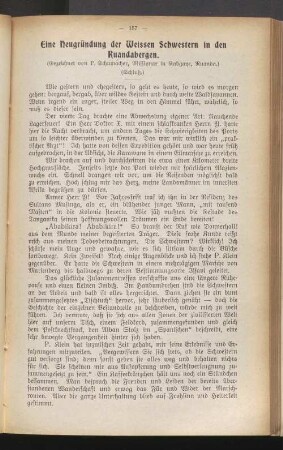 Eine Neugründung der Weissen Schwestern in den Ruandabergen
