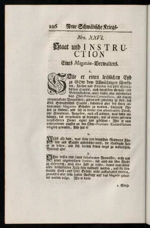 226-248, Nro. XXVI. Staat und Instruction. - Nro. XXXV. Instruction [...]