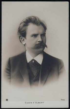 Porträt Eugen d’Albert : Porträt Eugen d’Albert (1864-1932; Komponist, Pianist). Fotografie von Carl Brasch. Berlin, um 1895