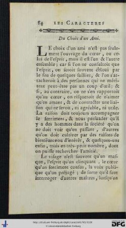 Du Choix d’un Ami.