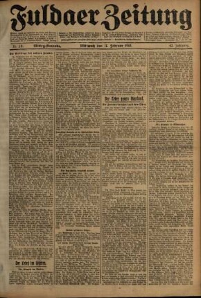 Zweite Ausgabe vom Mittwoch, den 17. Februar 1915.