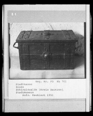 Stadtkasse : Stadtkasse. Eisen. Schirgiswalde-Kirchau, Heimatmuseum Carl Swoboda