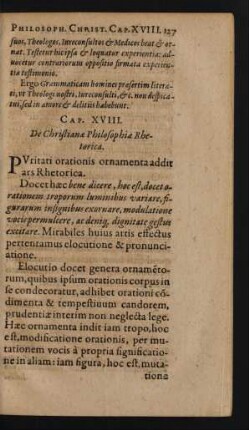 Cap. XVIII. De Christianae Philosophiae Rhetorica.