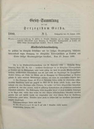 1880: Gesetzsammlung für das Herzogthum Gotha