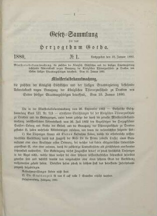 1880: Gesetzsammlung für das Herzogthum Gotha