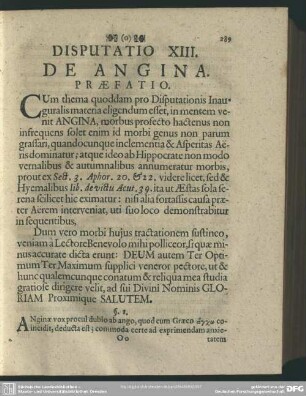 Disputatio XIII. De Angina