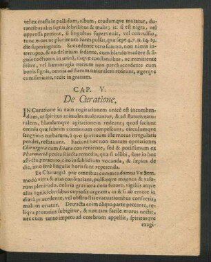 Cap. V. De Curatione.