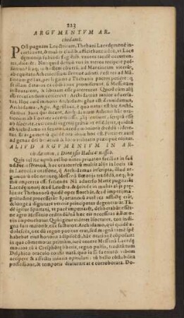 Alivd Argvmentvm In Archidanam, e Dionysio Halicarnasseo.