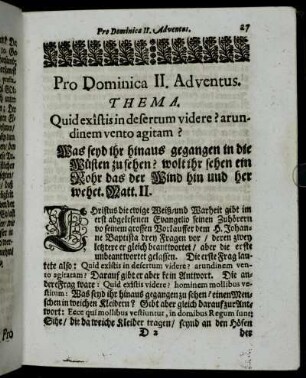 Pro Dominica II. Adventus.