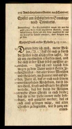 Epistel am sechszehnten Sonntage nach Trinitatis
