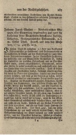 Reichsstädtisches Magazin. T.1.