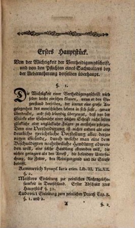 Kurze Anweisung zu Vertheidigungsschriften nebst einigen Versuchen für angehende Sachwalter