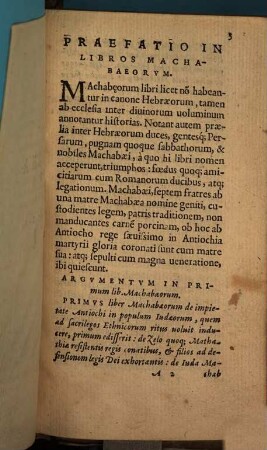 Biblia Sacra : Iuxta uulgatam editionem ad uetustißima exemplaria castigata, [5]. Machabaeorum libri duo