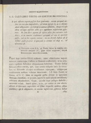 L. II. Cajus Libro Tertio Ad Edictum Provinciale