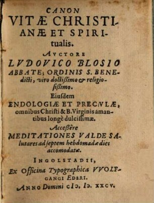 Canon vitae Christianae et spiritualis