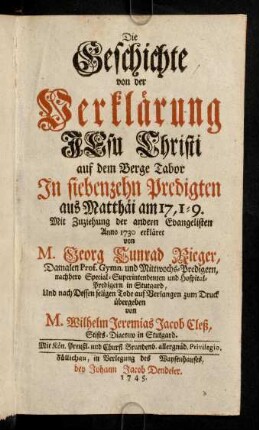1r-312, Die Geschichte von der Verklaerung Jesu Christi ...