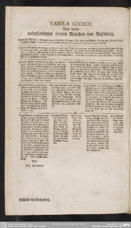 Von denen ausgestorbenen Herren München von Rosenberg