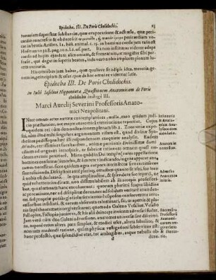 Epidocha III. De Poris Cholidochis.