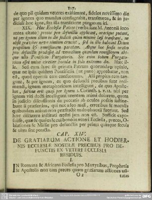Cap. XIV. De Gratiarum Actione Et Hodiernis Ecclesiae Nostrae Precibus Pro Defunctis Ex Veteri Ecclesia Residuis