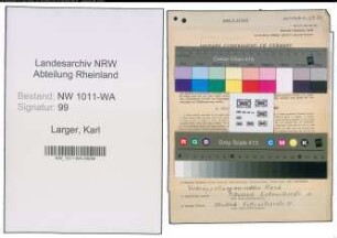 Entnazifizierung Karl Larger , geb. 13.02.1891 (Postschaffner)