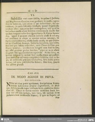 Cap. VII. De Modo Agendi In Privatis Iudiciis