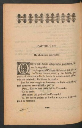 Capítulo XXI - Un obstáculo suprimido