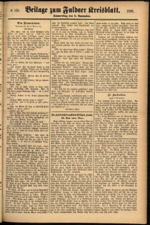 Zweite Ausgabe vom Donnerstag, den 03. November 1898.