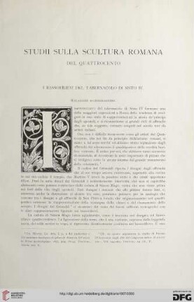 10: Studii sulla scultura romana del Quatrocento