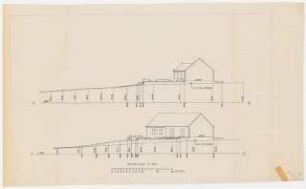 Druckvorlagen / Gartenanlage Luftkreiskommando VII, Braunschweig: Querschnitte A-B und C-D zu Abb. 135, 1:100
