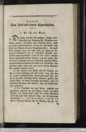 Kapitel I. Von Gott und seinen Eigenschaften