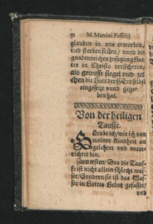 Von der heiligen Tauffe.
