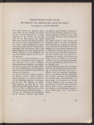 Errettung und Dank : ein Gedicht von Abraham ben David Provencal
