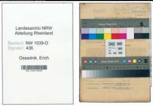 Entnazifizierung Erich Ossadnik , geb. 01.07.1911 ()