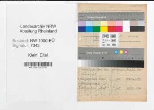 Entnazifizierung Eitel Klein, geb. 09.05.1906 (Studienrat)