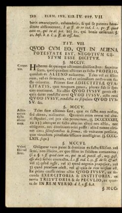 Tit. VII. Quod Cum Eo, Qui In Aliena Potestate Est, Negotium Gestum Esse Dicitur