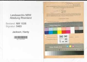 Entnazifizierung Hardy Jackson , geb. 12.03.1906 (Angestellter)