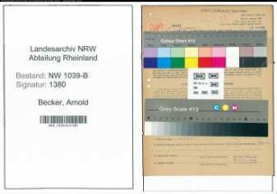 Entnazifizierung Arnold Becker , geb. 26.04.1891 (Fahrlehrer)