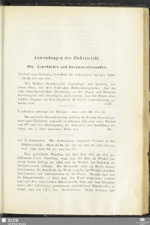 [39.] Anwendungen der Elektricität