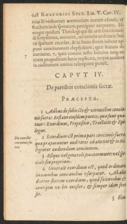 Caput IV. De partibus concionis sacrae.