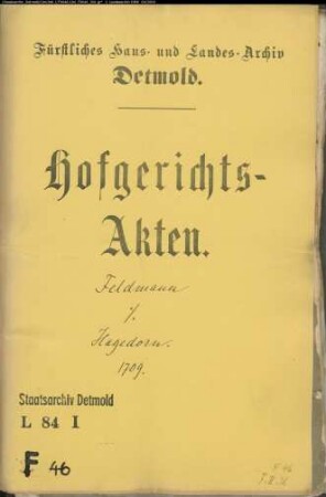 Feldmann, Henrich, Krüger zu Wellentrup gegen Franz Hagedorn zu Wellentrup - Hochzeitsbier