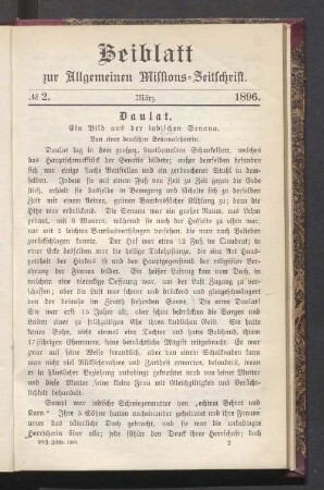 Beiblatt N°. 2. März. 1896