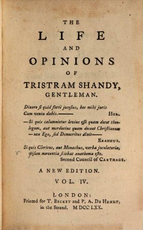 The Life And Opinions Of Tristram Shandy, Gentleman, 4