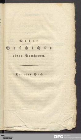 Wahre Geschichte eines Domherrn. Drittes Buch.