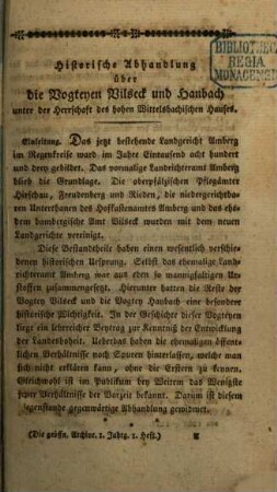 Die geoeffneten Archive für die Geschichte des Koenigreichs Baiern : eine Zeitschrift in zwanglosen Heften herausgegeben von den königlich baierischen Archivsbeamten. 1,1/6. 1821/22
