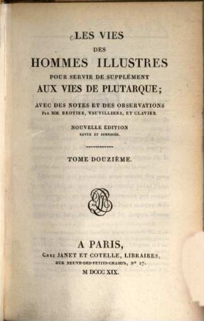 Les vies des hommes illustres de Plutarque, 12